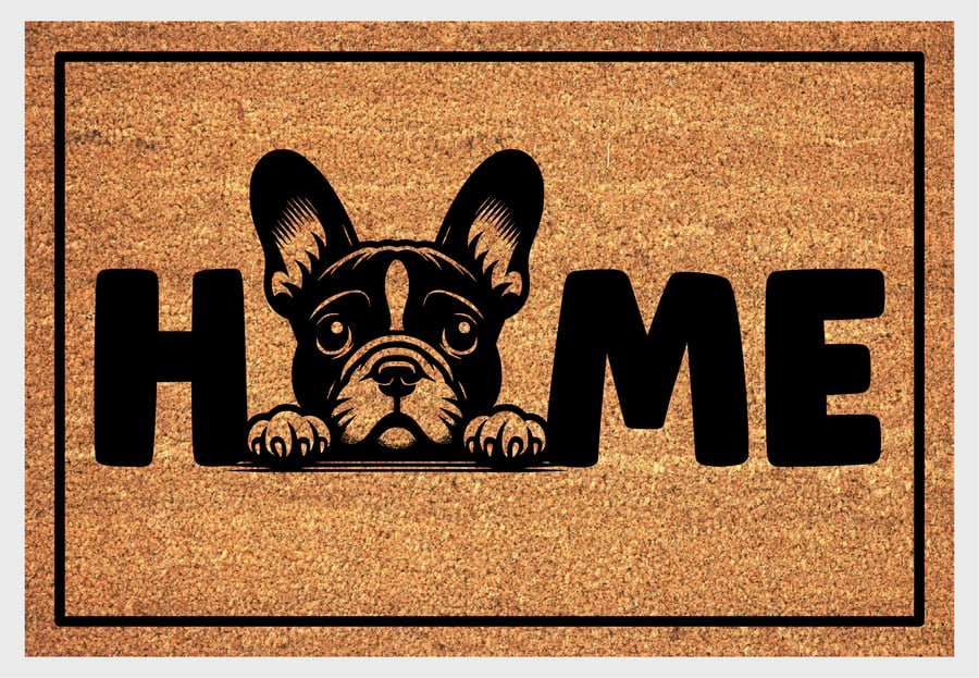 French Bulldog Home Door Mat No.1 - French Bulldog Welcome Mat - 3 Sizes