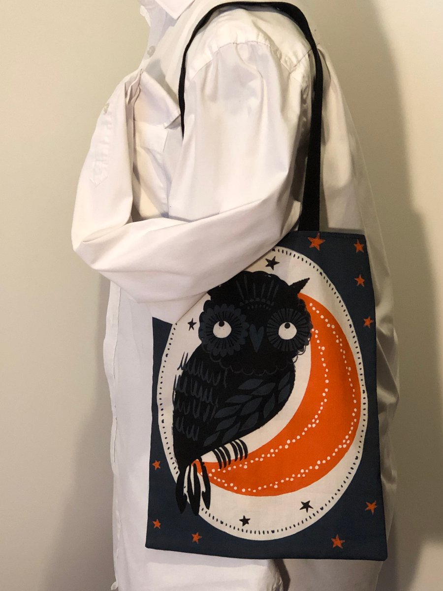 Handy Crow and Owl Gothic Tote Book Craft  Bag 