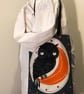 Handy Crow and Owl Gothic Tote Book Craft  Bag 