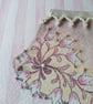Pink and cream bra and knickers painting hand-stitched with ribbon and pearls - Image 5