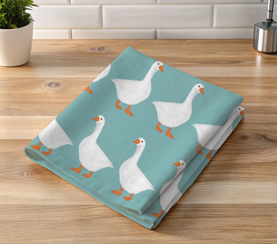 Goose Tea Towel, Gracie the Goose, Cotton Tea Towel
