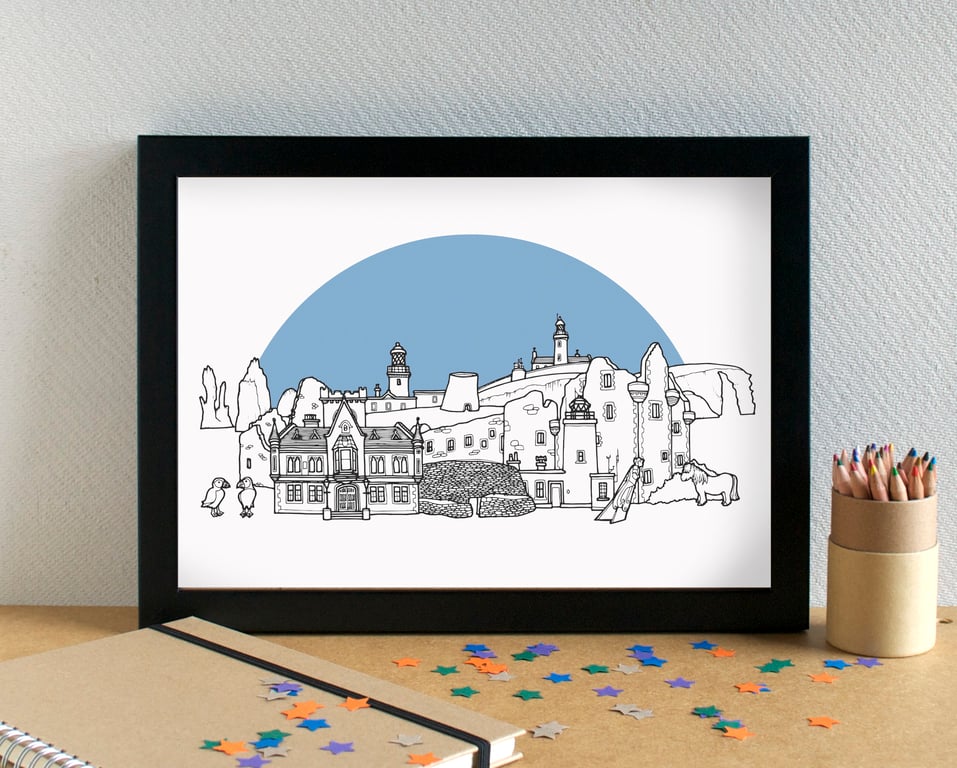 Shetland Islands Skyline Travel Art Print