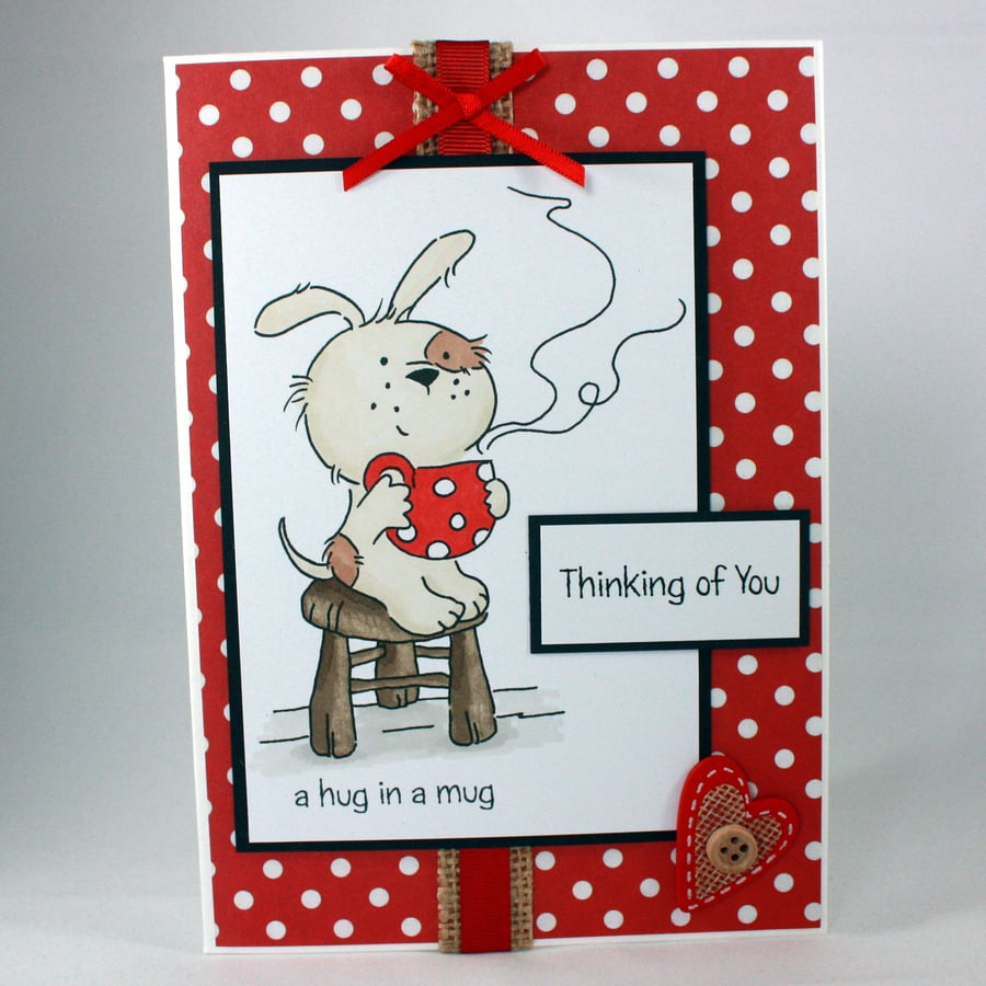 Handmade card - Thinking of You - cute dog