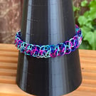 Rare unique multi coloured chainmaille bracelet 