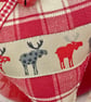 CHRISTMAS SCANDI MOOSE HEART - red windowpane checks - Image 7