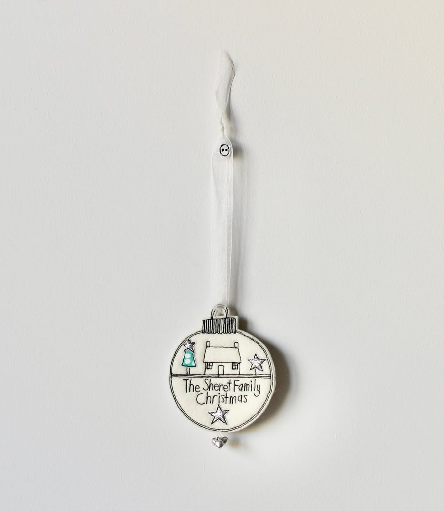 Special Order for Sophie - Personalised Wool Felt Christmas Bauble