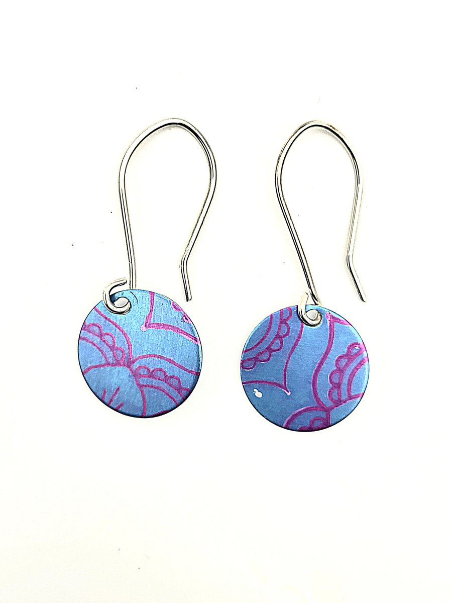 Handmade Aluminium and Silver Reversible Earrings