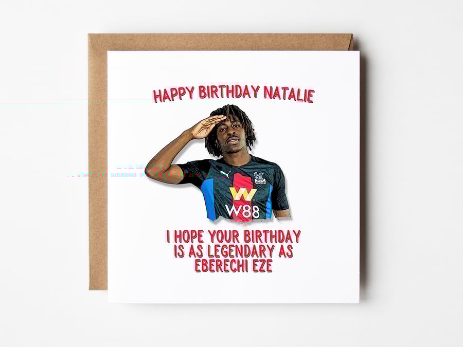 Eberechi Eze Birthday Card, Crystal Palace Card, Son Birthday Card