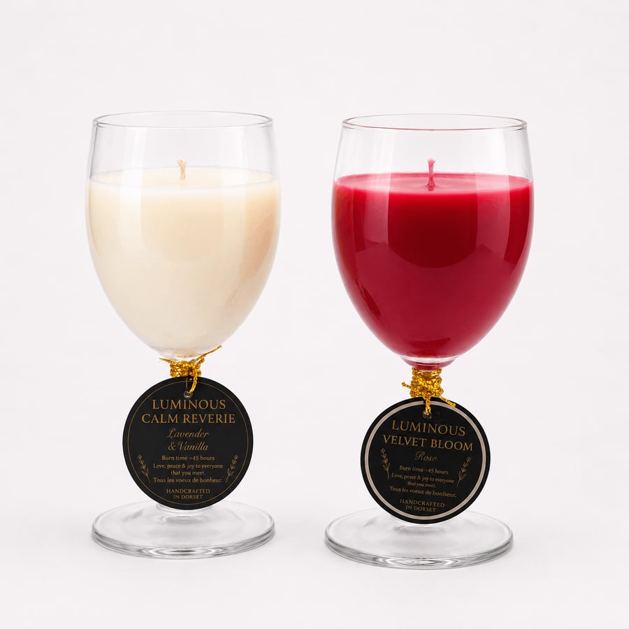 Luxury Soy Candle Gift Set - Lavender Vanilla & Rose Scented Candles