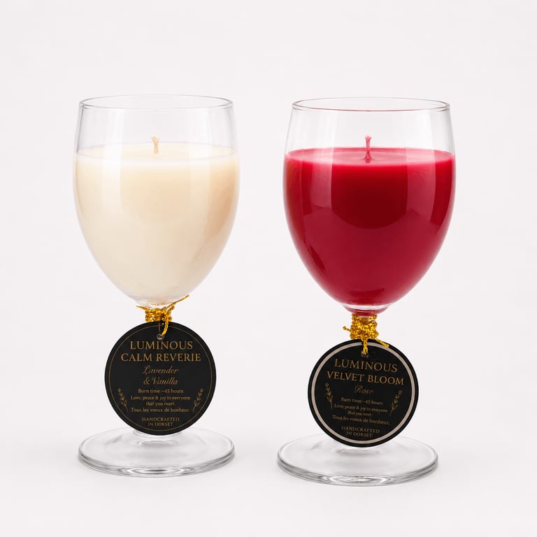 Luxury Soy Candle Gift Set - Lavender Vanilla & Rose Scented Candles