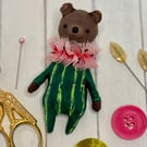 Spun Cotton Fruit Bear Art Doll Watermelon 