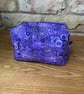 Purple Circles Quilted Fabric Box Shape Makeup Bag - Image 1