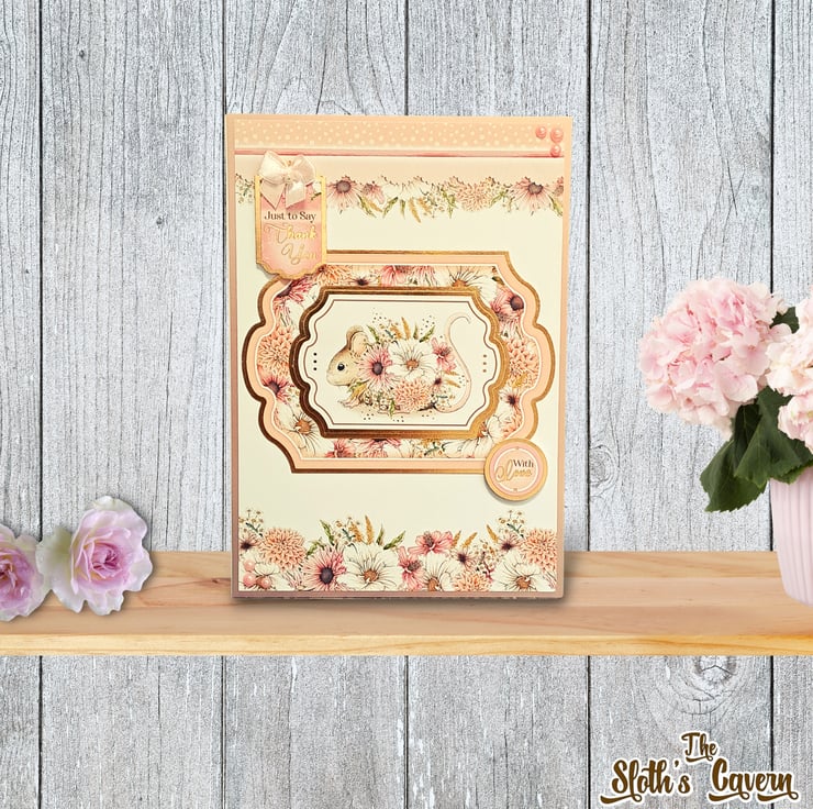 Just To Say Thank You Card With A Mouse In Bloo... Folksy