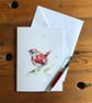 Wren Card, Jenny Wren Greetings Card, Wildlife Art Card, Watercolour Wren, Briti