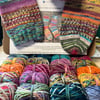 Scrappy socks knitting kit with all Variegated Yarn