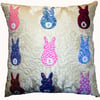 Applique cushion with rabbits.  