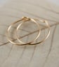 Gold Hoops 14 ct 16 mm Gold Fill Sleeper Earrings Slim Golden  Eye Hook Closure - Image 10