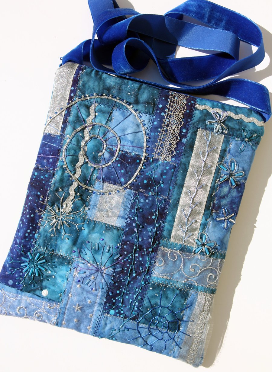 Blue Beaded Embroidered Bag Kit