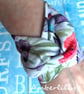 Boho repurposed fabric twist bracelet bird design