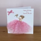 Handmade Little Girl Ballet Dancer wearing a Sparkly Tulle Tutu Skirt