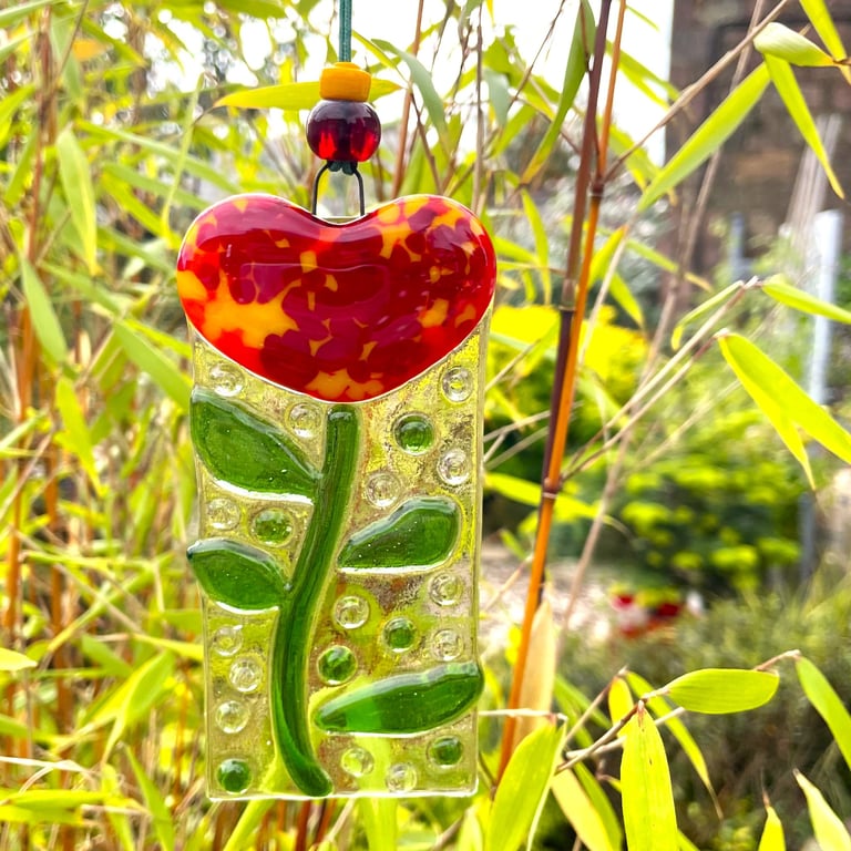 Red Love Heart suncatcher