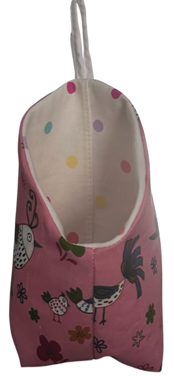Scandi Bird Embroidered Hanging Storage Pod