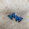 Blue Enamel Butterfly Natural World dangly earrings