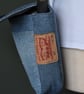 Satchel style preloved denim handbag cut from Levi denim jeans.Leather tab.  - Image 7