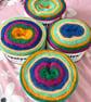 Papatya Angora Cake Yarn 800g – Green Teal Blue Orange Burgundy Multicolour