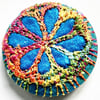Buttons 1 inch button Hand Dyed Silks and Cottons Free Machine Embroidery Button