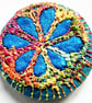 Buttons 1 inch button Hand Dyed Silks and Cottons Free Machine Embroidery Button - Image 1