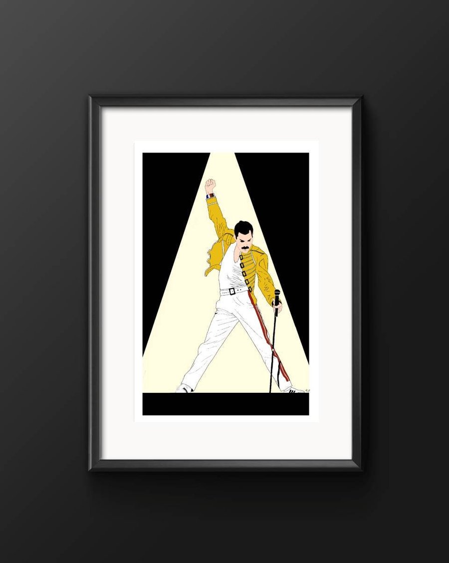 Iconic image of Freddie Mercury - Queen, print, various options available