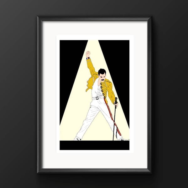 Iconic image of Freddie Mercury - Queen, print, various options available