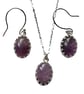 Sterling Silver & Amethyst Necklace Earrings Jewellery Gift Set Oval Gemstones