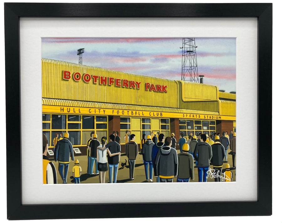 Hull City F.C, Boothferry Park. Framed, Football Memorabilia Art Print