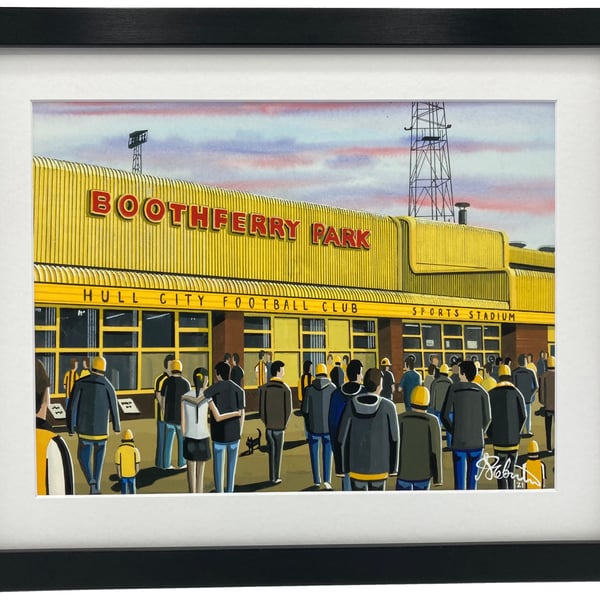 Hull City F.C, Boothferry Park. Framed, Football Memorabilia Art Print