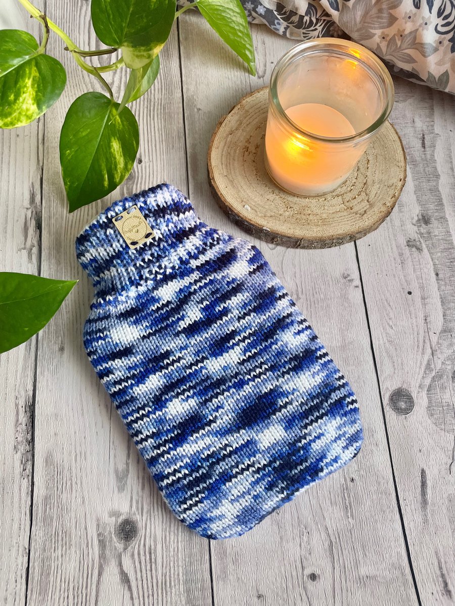 Hot water bottle cover knitted cosy handmade gift ideas 