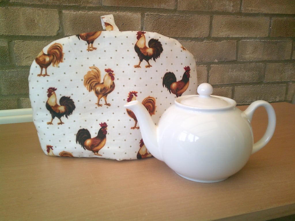 Cockerels on Cream Small Tea Cosy