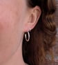 Sterling Silver Smooth Hoop Earrings - Medium Size - JBJ1104 - Image 3