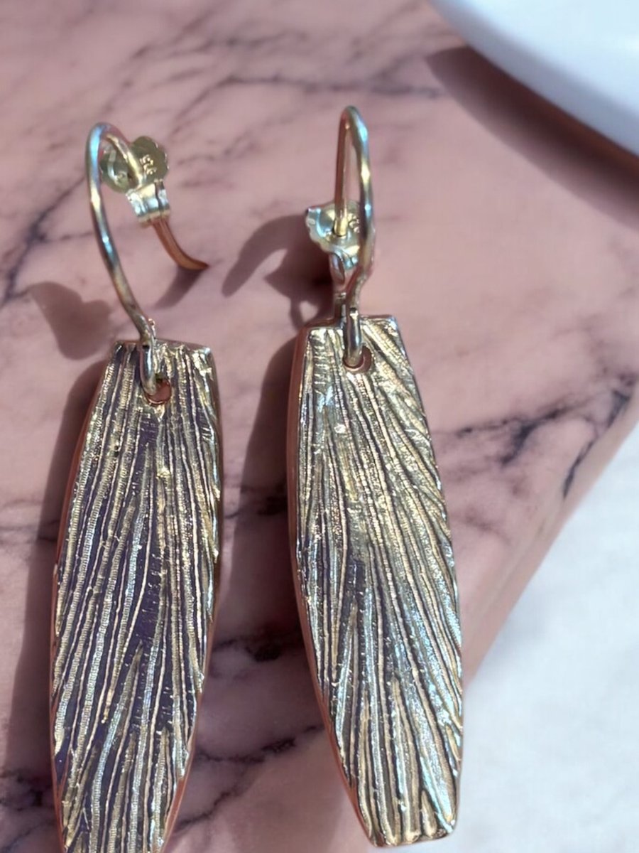 Handmade Fine Silver Earrings - double sided!  Free UK postage