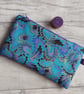 Blue and Purple Marbled Effect Zip Top Storage Bag, Make Up Bag, Pencil Case - Image 4