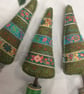 Folk inspired Christmas tree - tall blue coloured bobbin - Image 6