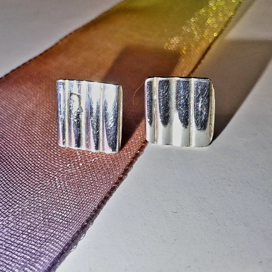 Silver Stripe Studs