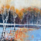 Winter silver birches