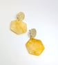 Radiant Sunburst Yellow Quartz Geometric dangle earrings  - Image 4