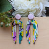 80's Funky Eco Art Deco Earrings 