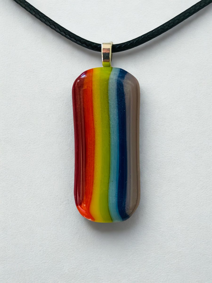 Rainbow Fused Glass Pendant