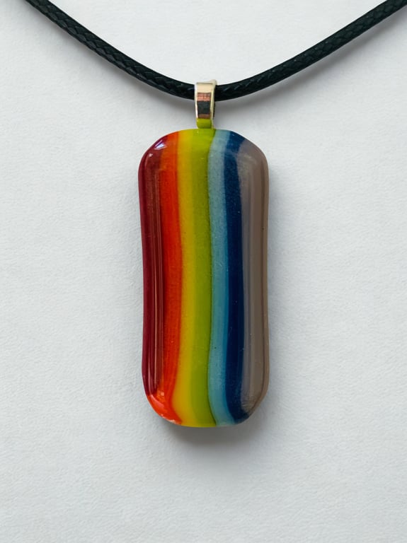 Rainbow Fused Glass Pendant