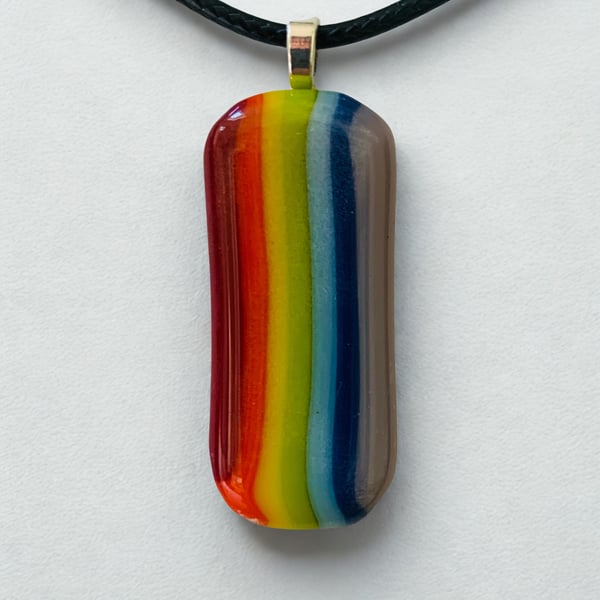 Rainbow Fused Glass Pendant