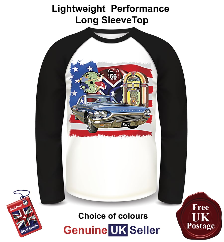 Ford Thunderbird, Ford Thunderbird Mens Long Sleeve T Shirt, Ford Mens Top